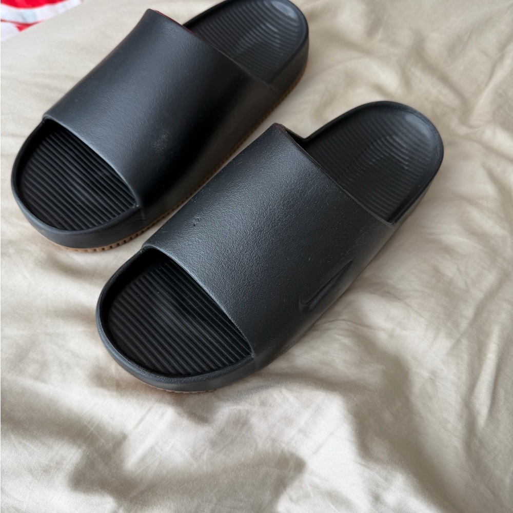 Nike Black Slide Sandals with Textured Footbed